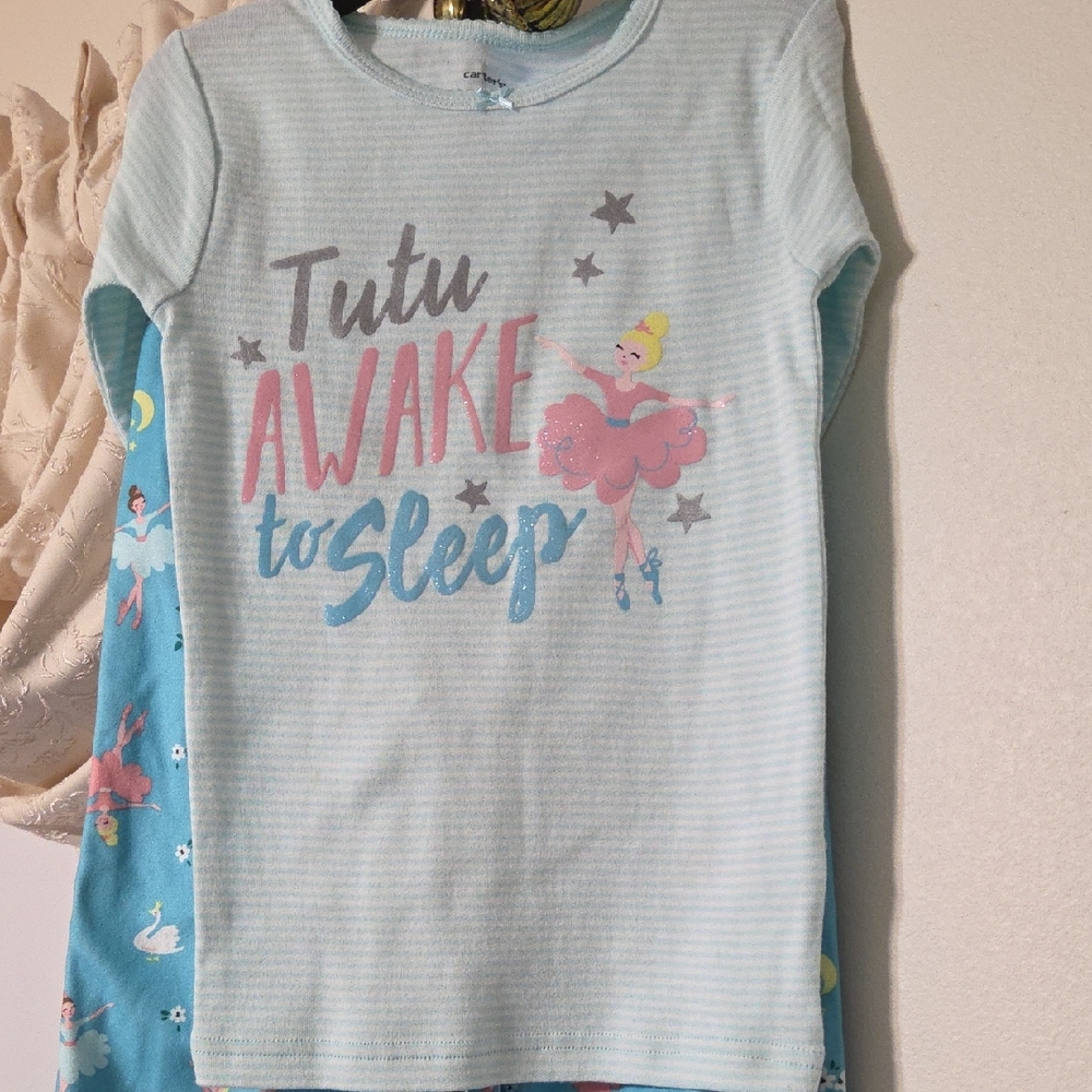Carter's Aqua Pajama Set with Ballerina Print